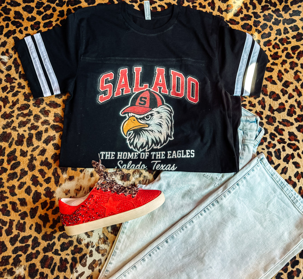 Salado home of the eagles black jersey tee