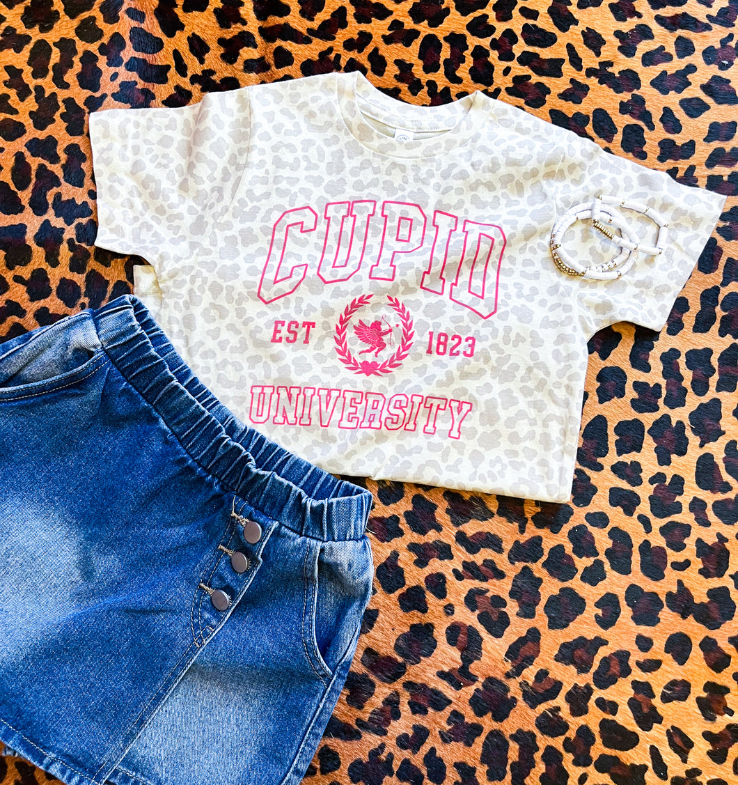 Youth Leopard Cupid University Tee