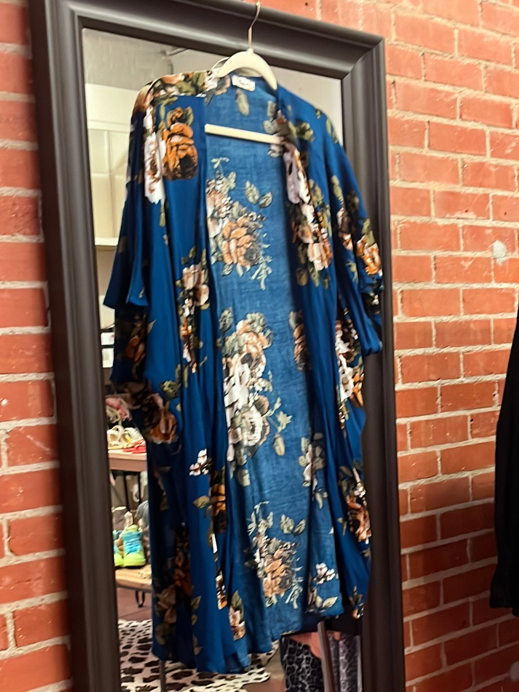 Blue Floral Southern Stitch Cardigan, S/M