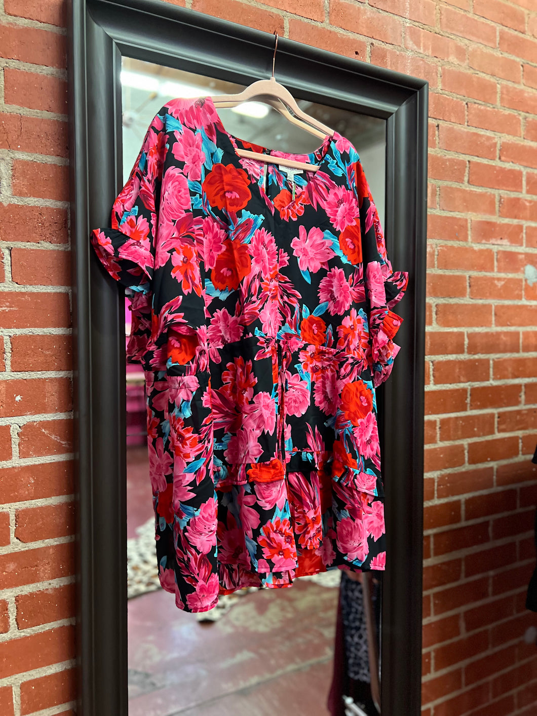 Pink Floral Umgee Romper, 2XL