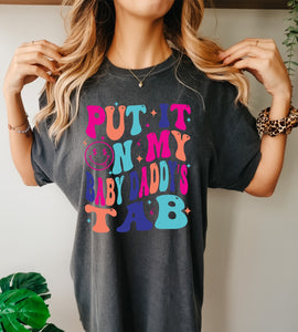 Put it on my tab-pepper tee and colorful writing