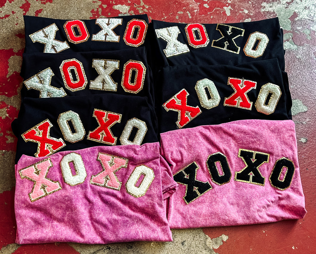 Xoxo varsity patch tee