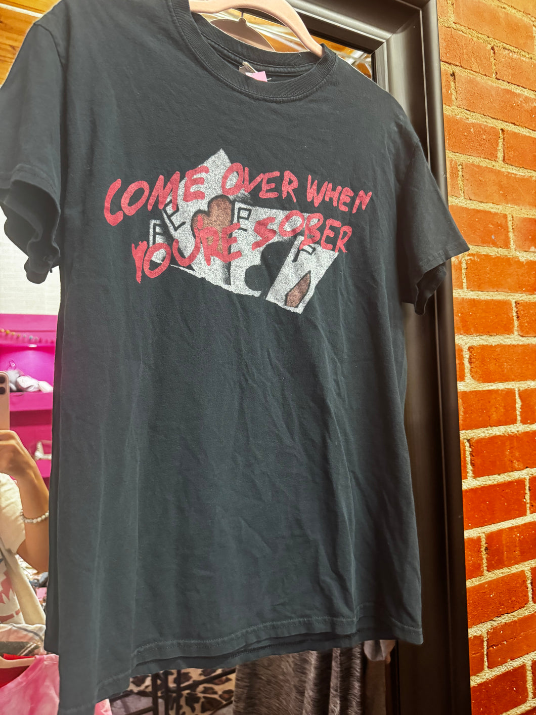 Black Pink Bulldog come over  tee, Small