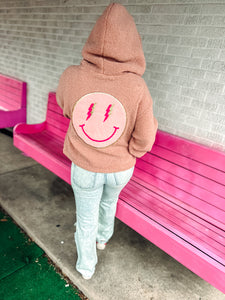 Blush smiley Sherpa pullover