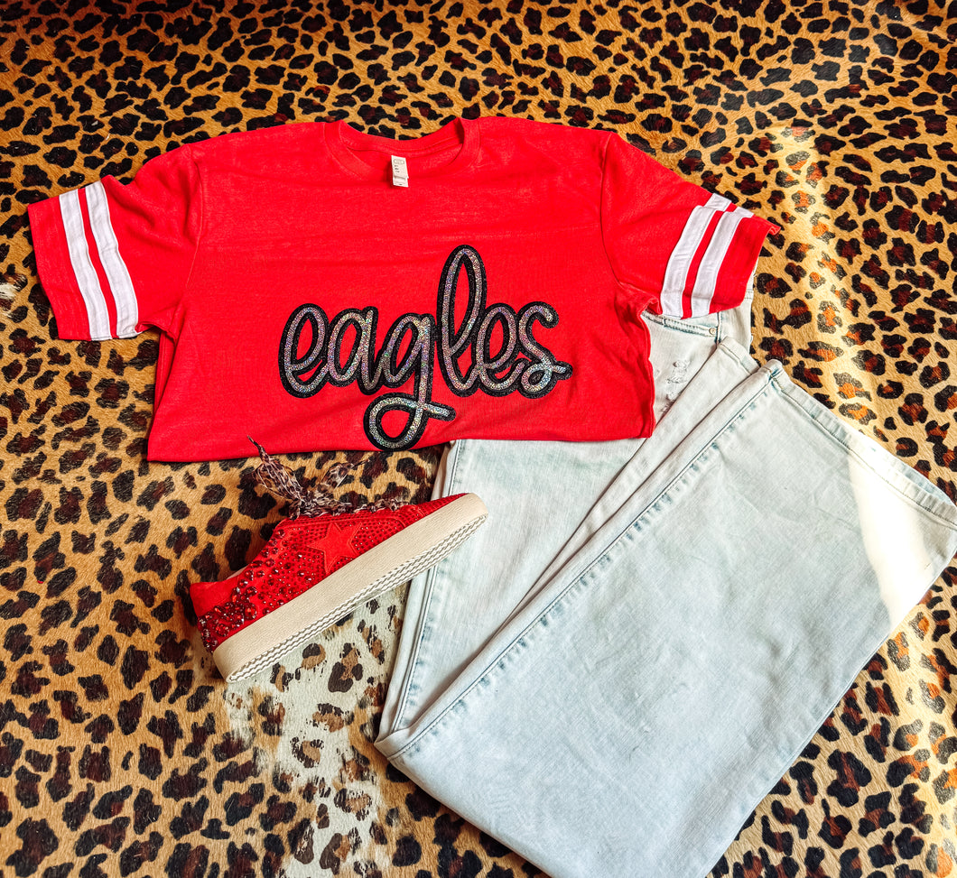 Eagles sequin patch red jersey