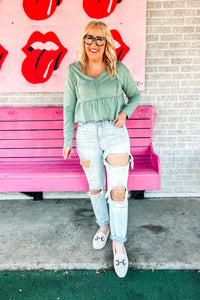 Long sleeve babydoll top