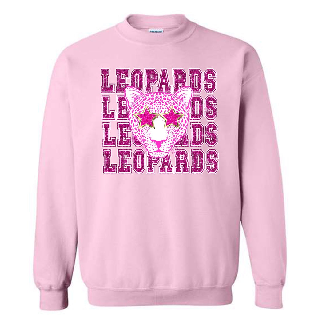 Leopards Pink Faux Glitter Design