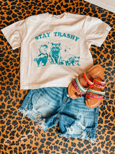 Stay trashy crop tee