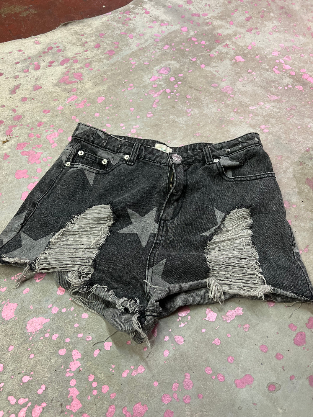 Gray stars Blue Buttercup Shorts, Small