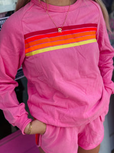 Stripe crewneck set