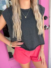 Load image into Gallery viewer, Mineral Washed Cropped Sleeveless Tank
