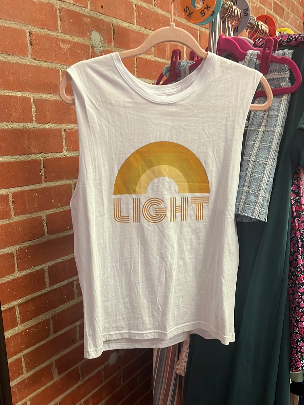 White Zyia Womens Tanks, Large