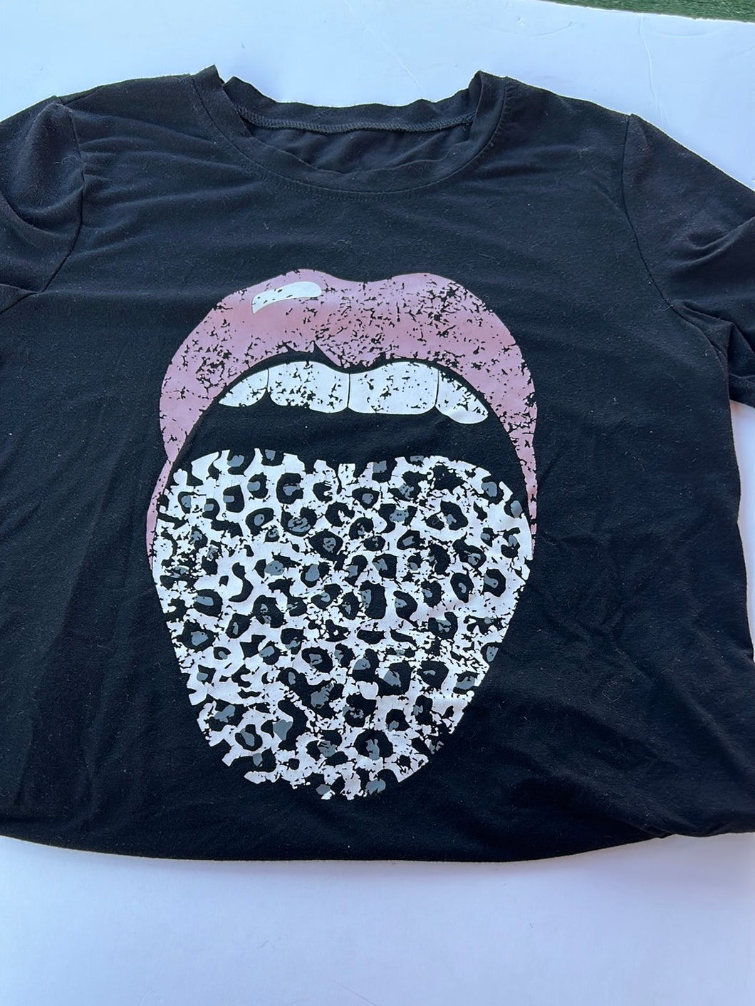 Black Merry Rose Womens Graphic Tee, Large