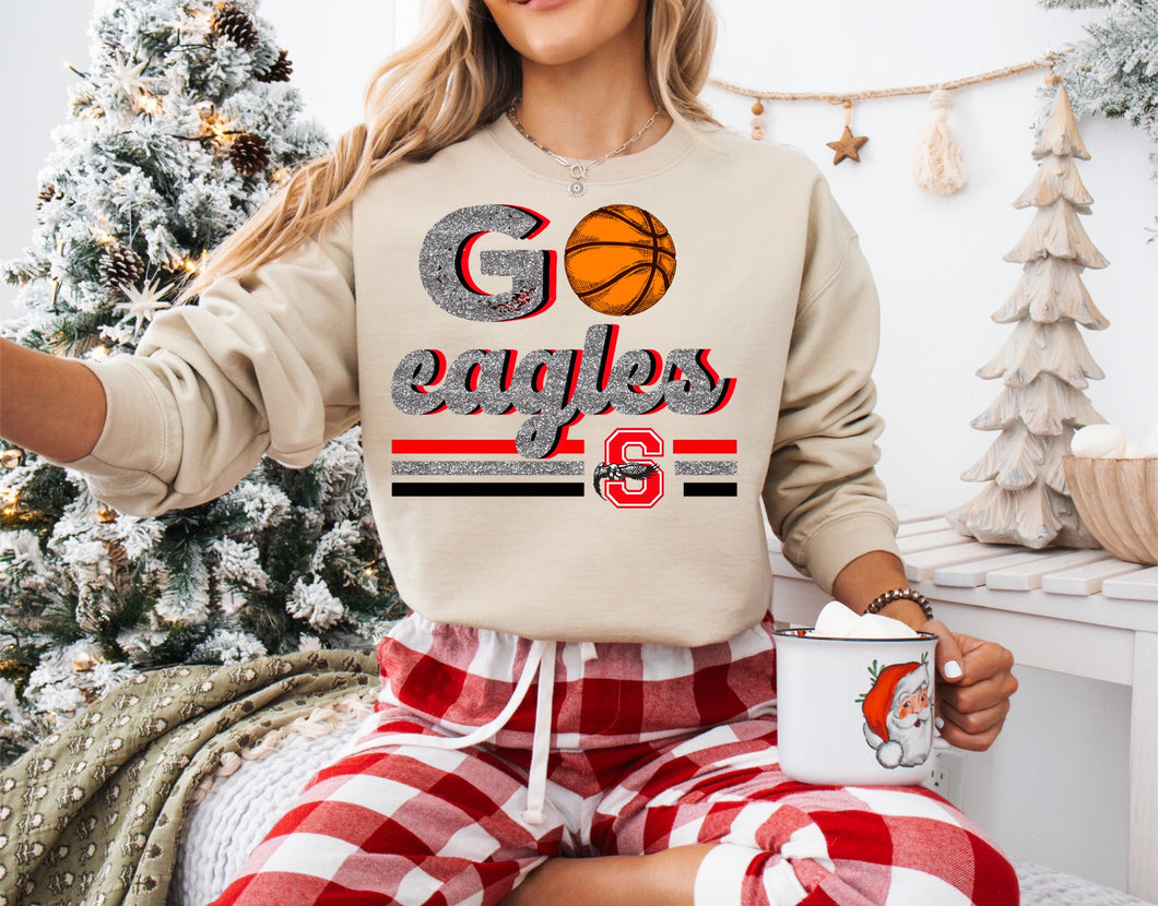 Go eagles basketball faux glitter