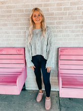 Load image into Gallery viewer, V Neck Cable Knit Oversized Sweater
