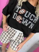 Load image into Gallery viewer, Touchdown Football Gingham Patch Top
