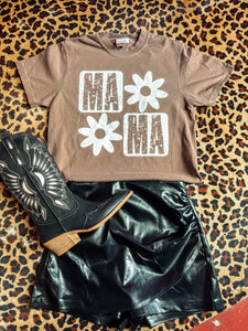Brown flower mama tee