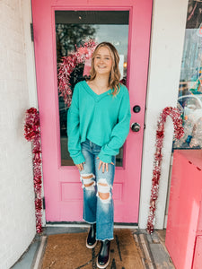 Soft v-neck ribbed top