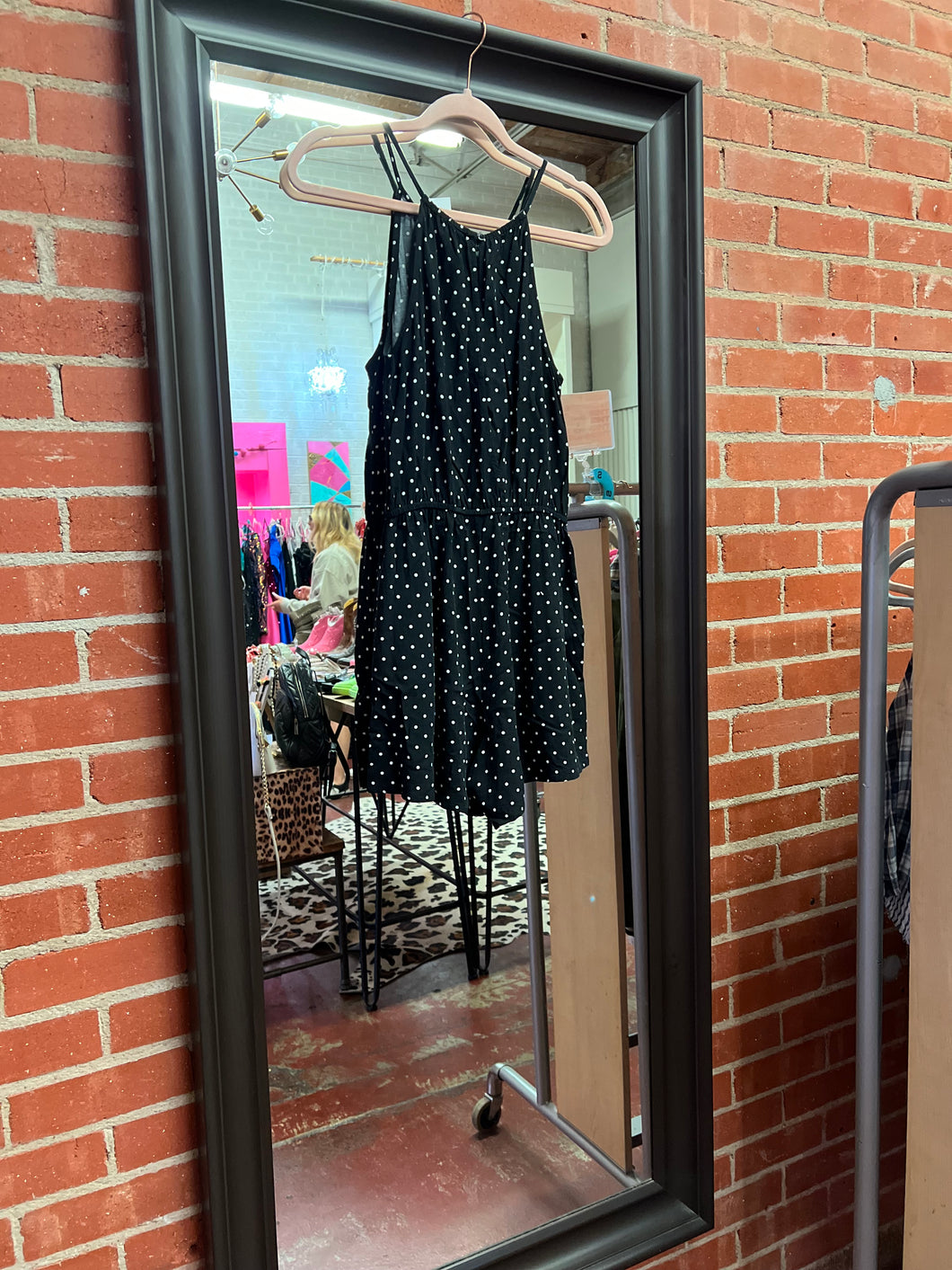 Black/White Polka Dot Old Navy Romper, XS