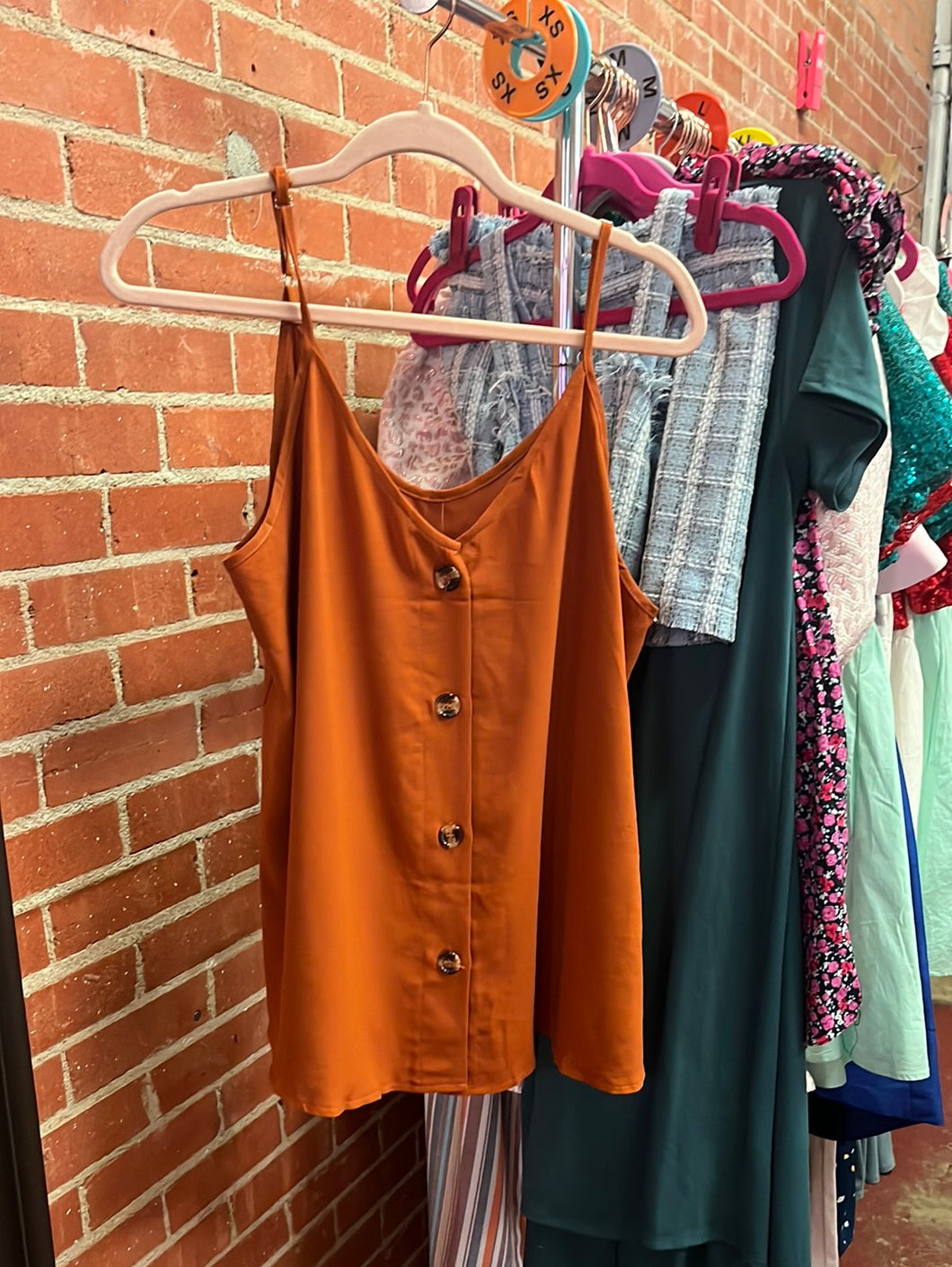 Rust Pink Bulldog Womens Tanks, Large