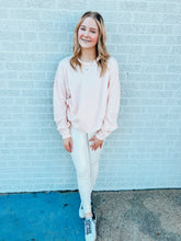 Load image into Gallery viewer, Mineral wash Pink jacquard Pullover
