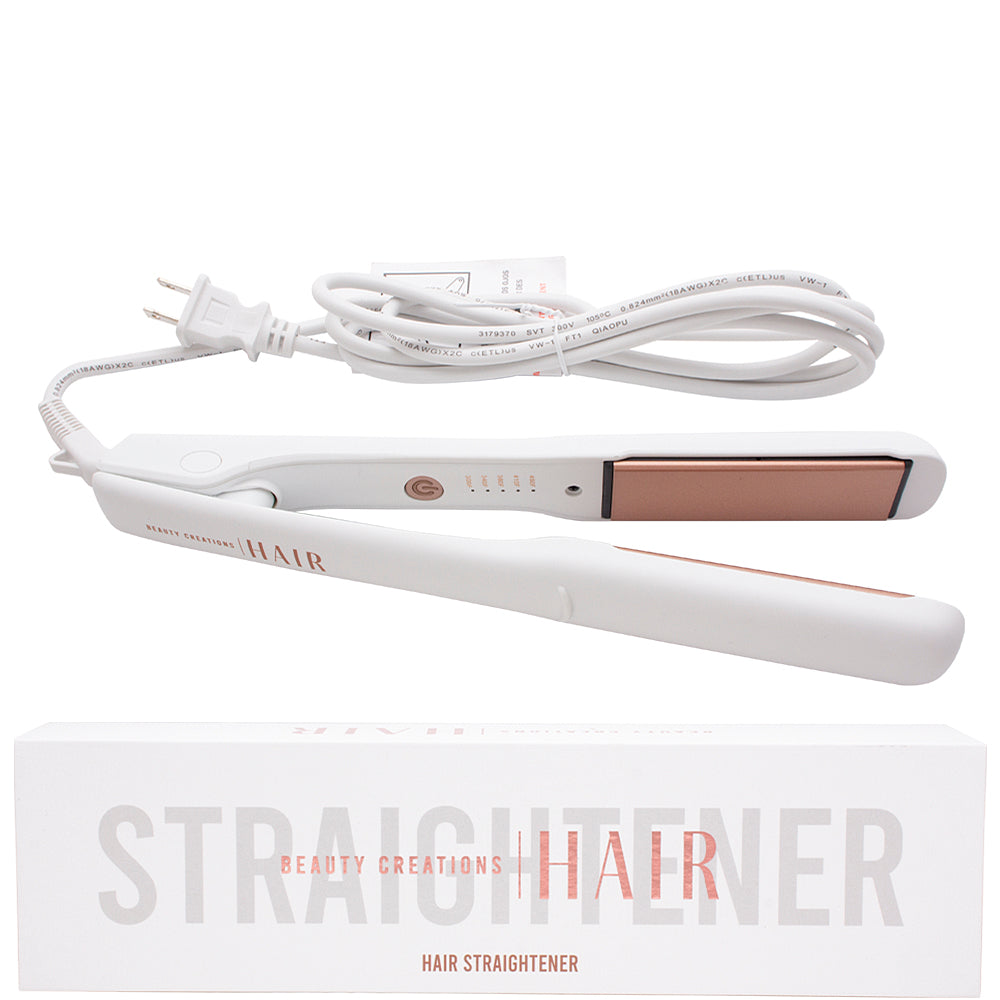 White & Rose Gold hair straightener