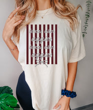 Load image into Gallery viewer, Texas A&amp;M stripe bow coquette

