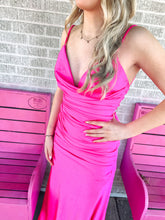 Load image into Gallery viewer, NEON PINK JOVANI womens formal dress, 2
