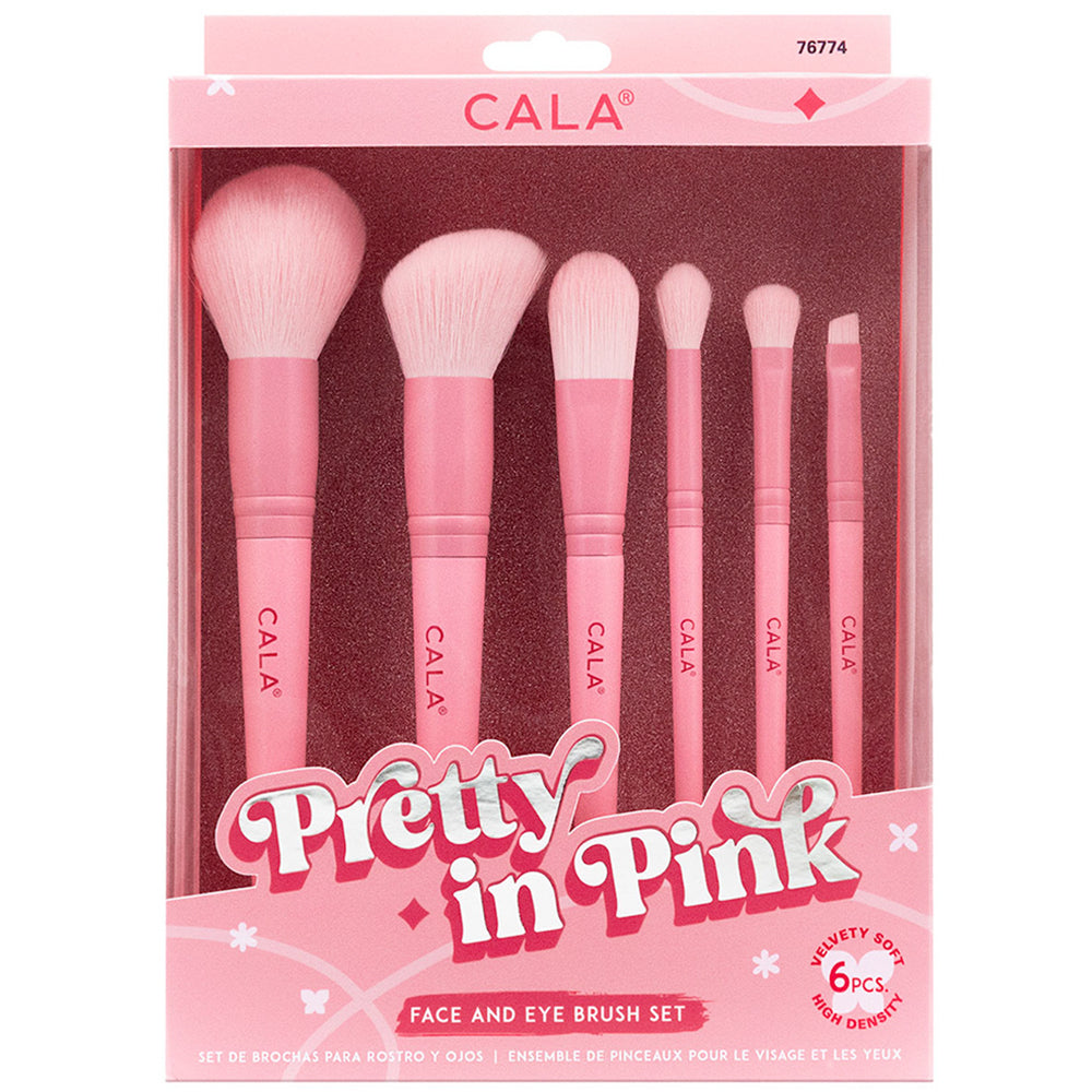 Pretty in Pink 6 piece make up brush set