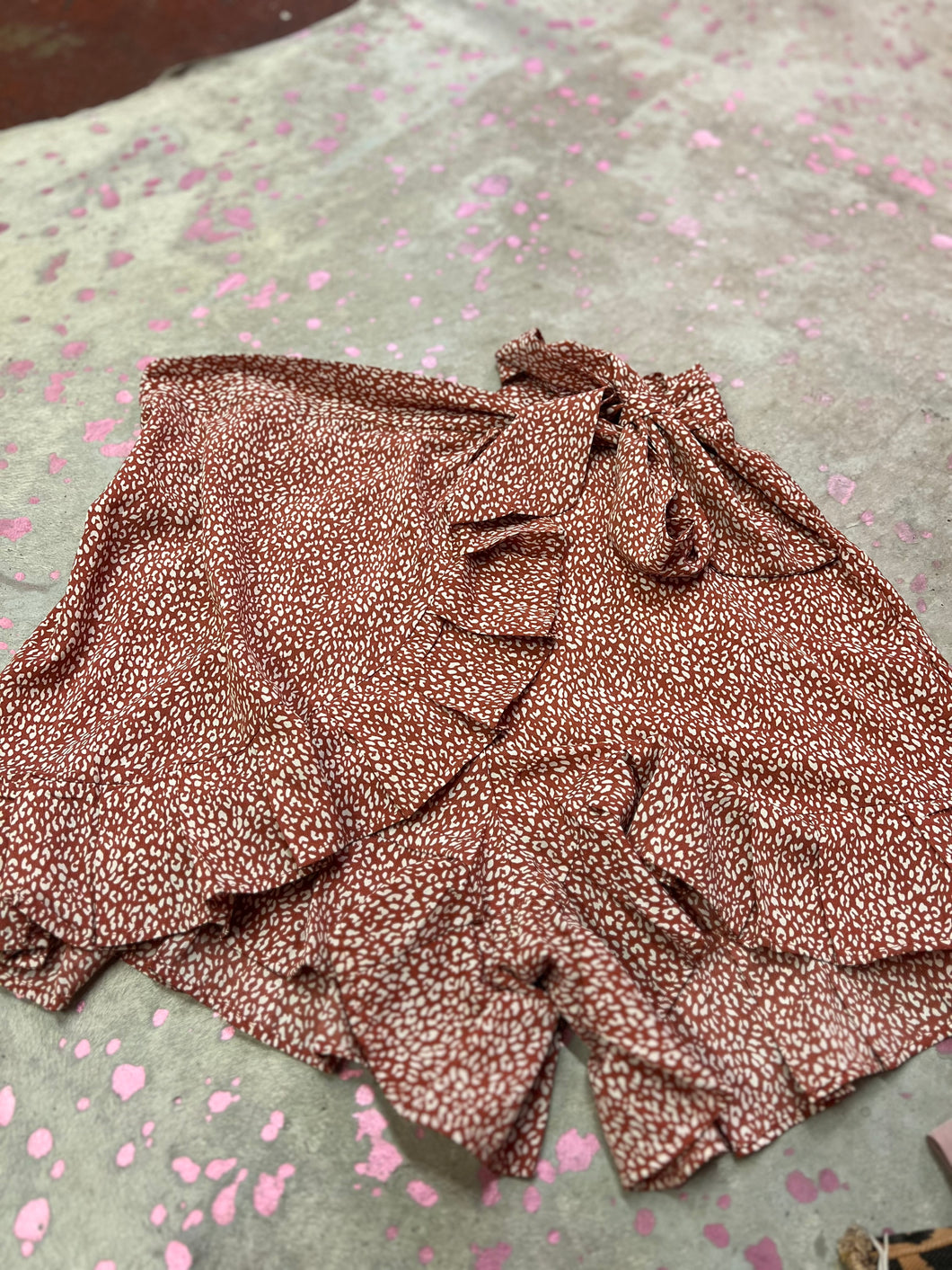 rust leopard Geegee Skort, Small