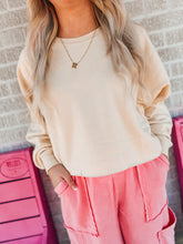 Load image into Gallery viewer, Raw Hem Cropped Sweatshirt

