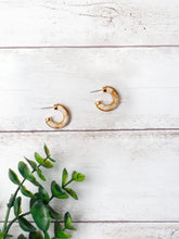 Load image into Gallery viewer, Tan marble hoops
