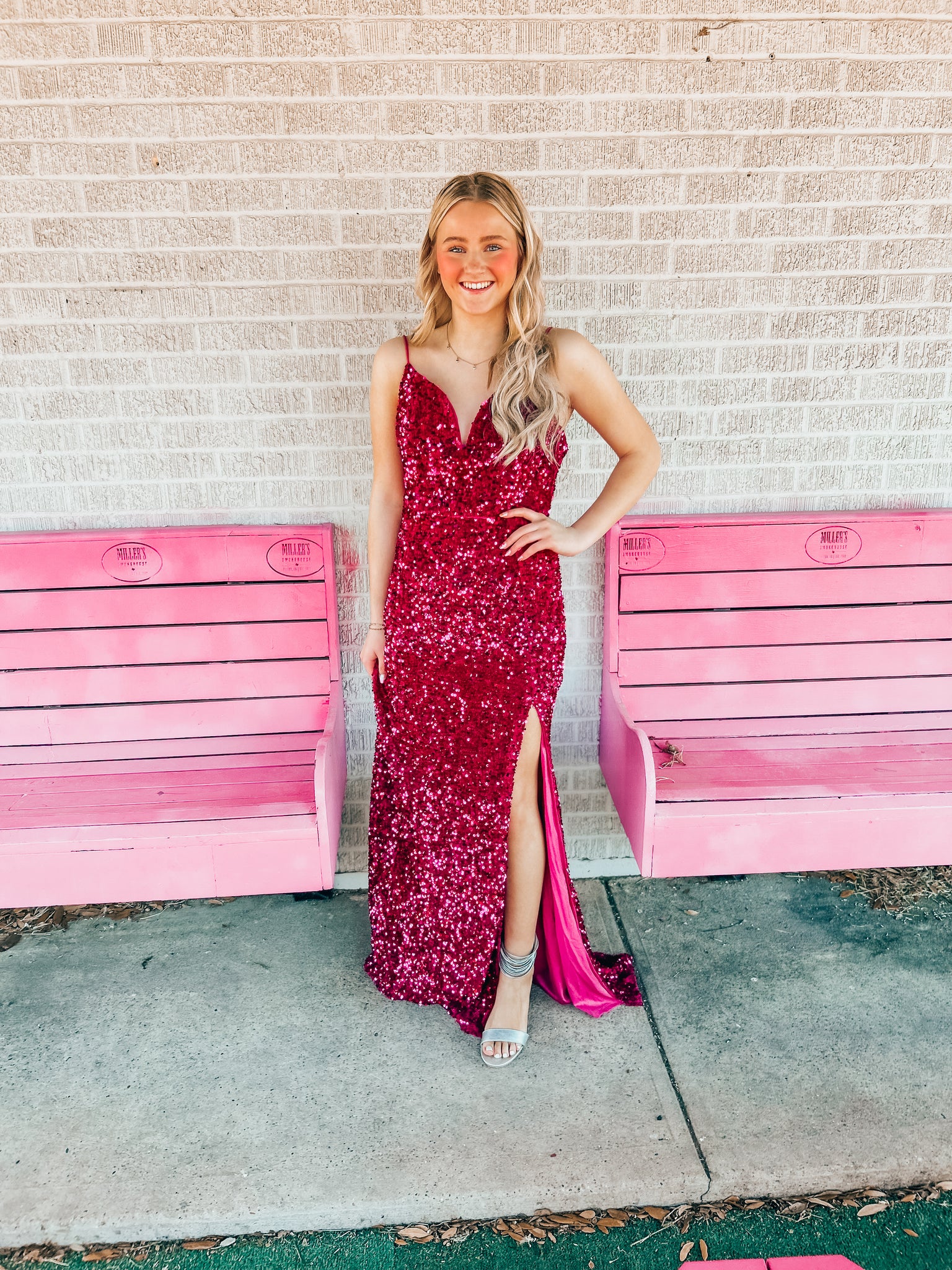 pink sequin cefian womens formal dress, Large Pink Bulldog Boutique pink sequin cefian womens formal dress, Large Pink Bulldog Boutique