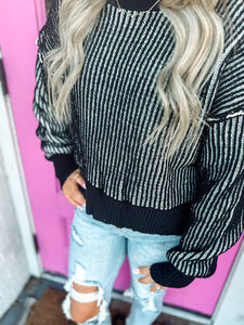 Two toned casual sweater