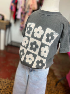 Youth Checkered flower tee