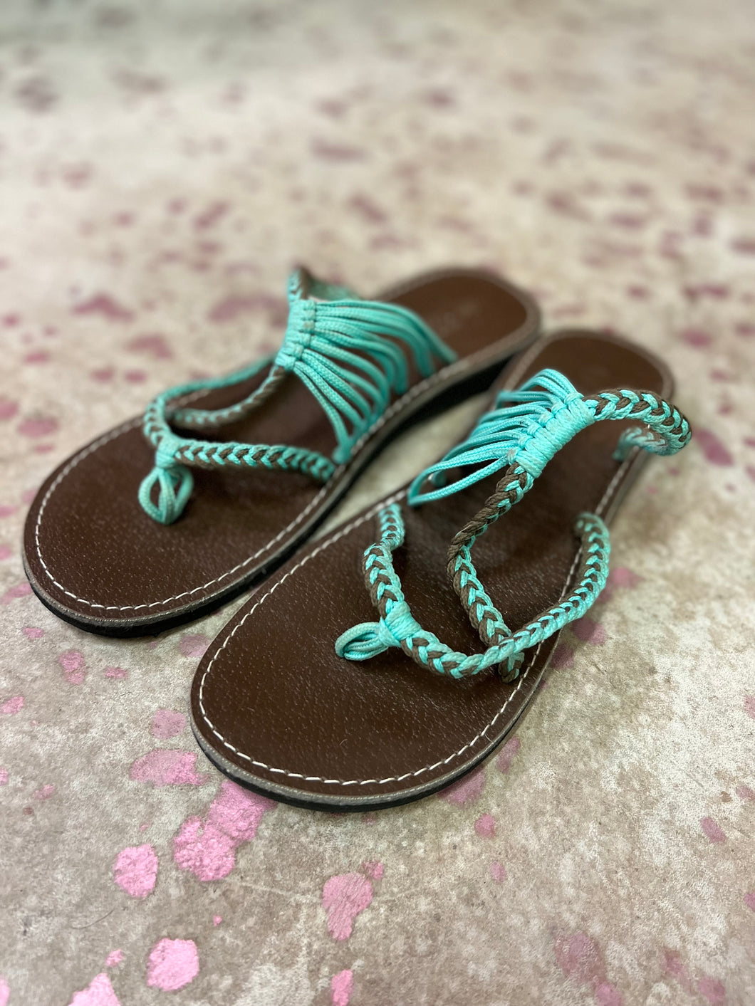 Turquoise Plaka Shoes, 8
