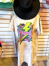 Load image into Gallery viewer, Tan howdy Tie dye t-shirt dress
