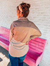 Load image into Gallery viewer, Colorblock suede button up
