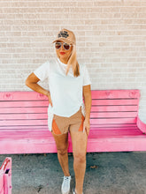 Load image into Gallery viewer, High waist Colorblock athletic shorts
