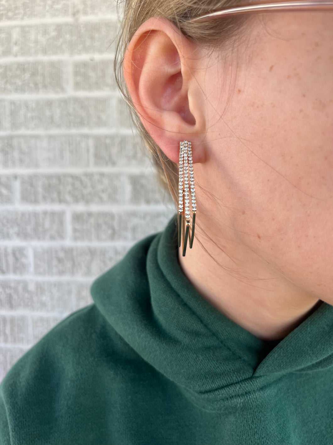 layered square hoop earrings