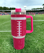 Load image into Gallery viewer, Football rhinestone tumbler
