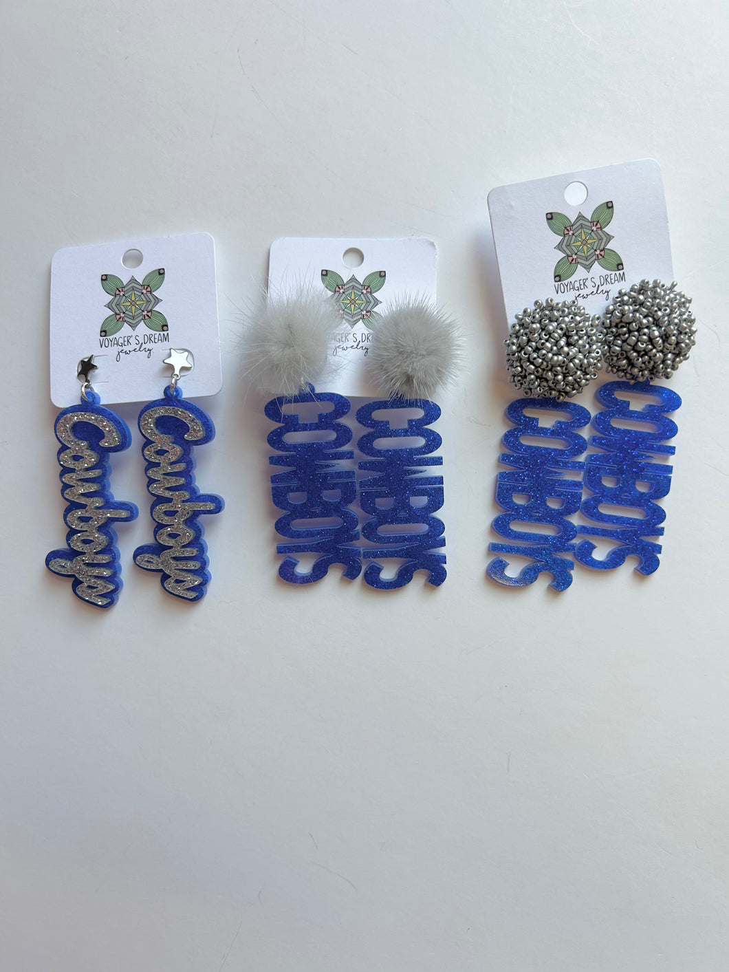 Cowboys acrylic earrings