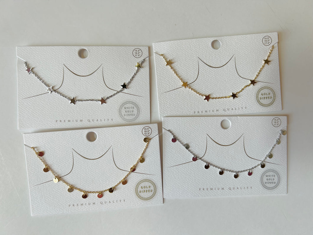Dainty necklace with small dangles