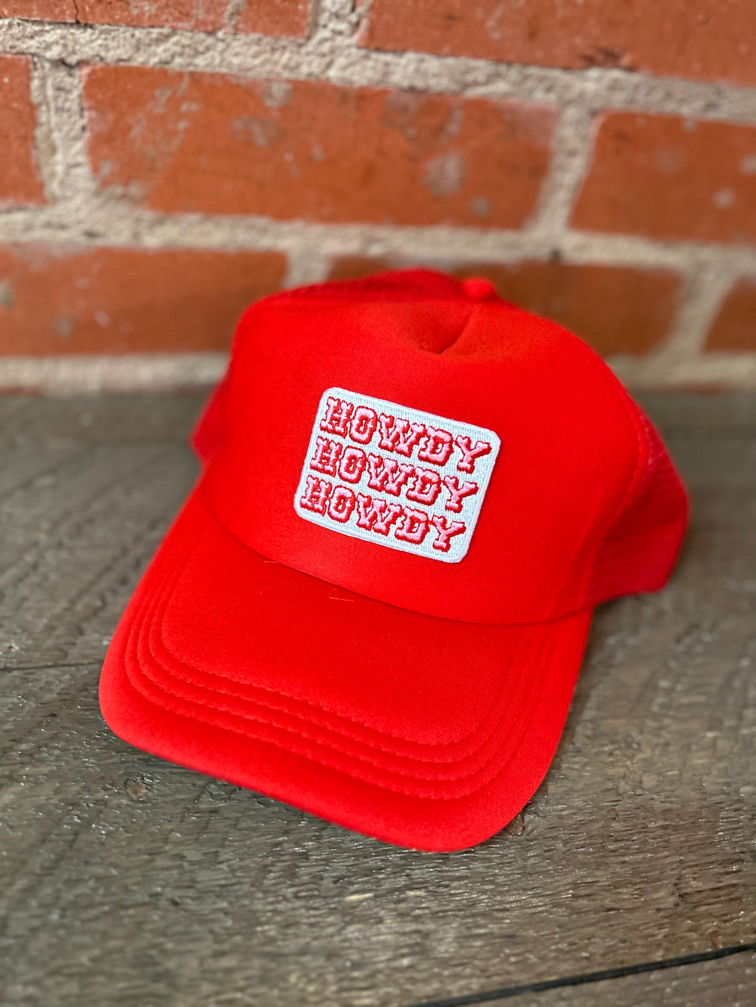 Red Howdy trucker hat