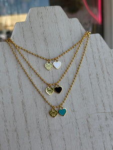 Dainty heart gold necklace
