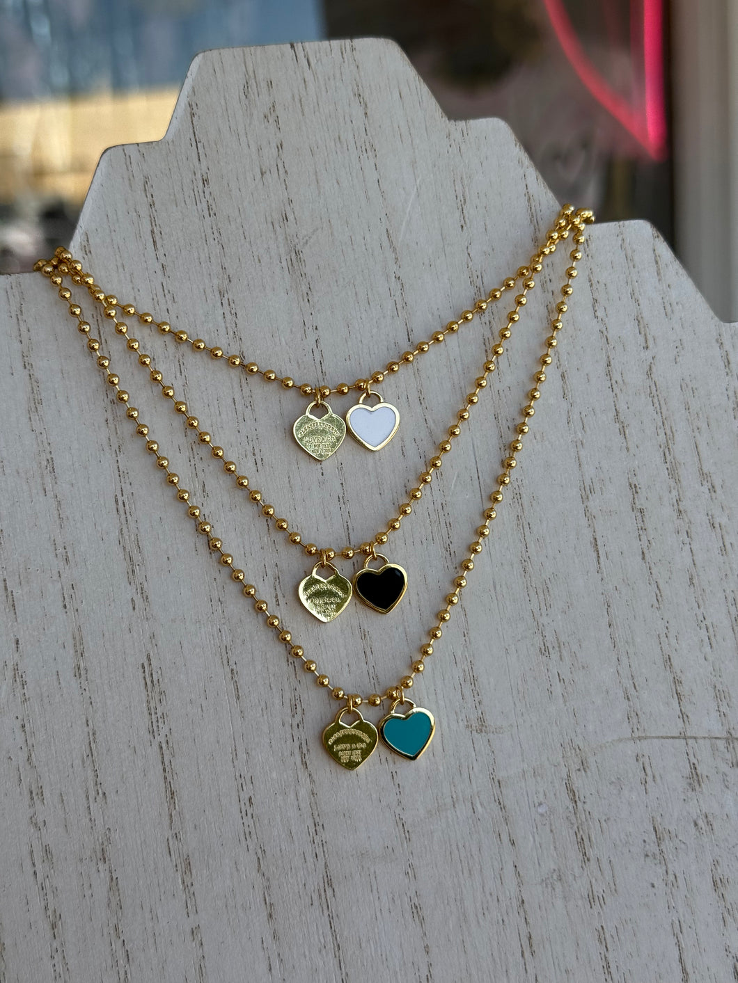 Dainty heart gold necklace
