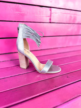 Load image into Gallery viewer, Blair Silver Strap Chunky Heel
