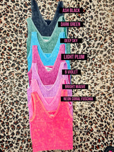 Load image into Gallery viewer, Mineral wash two way neckline ribbed tank
