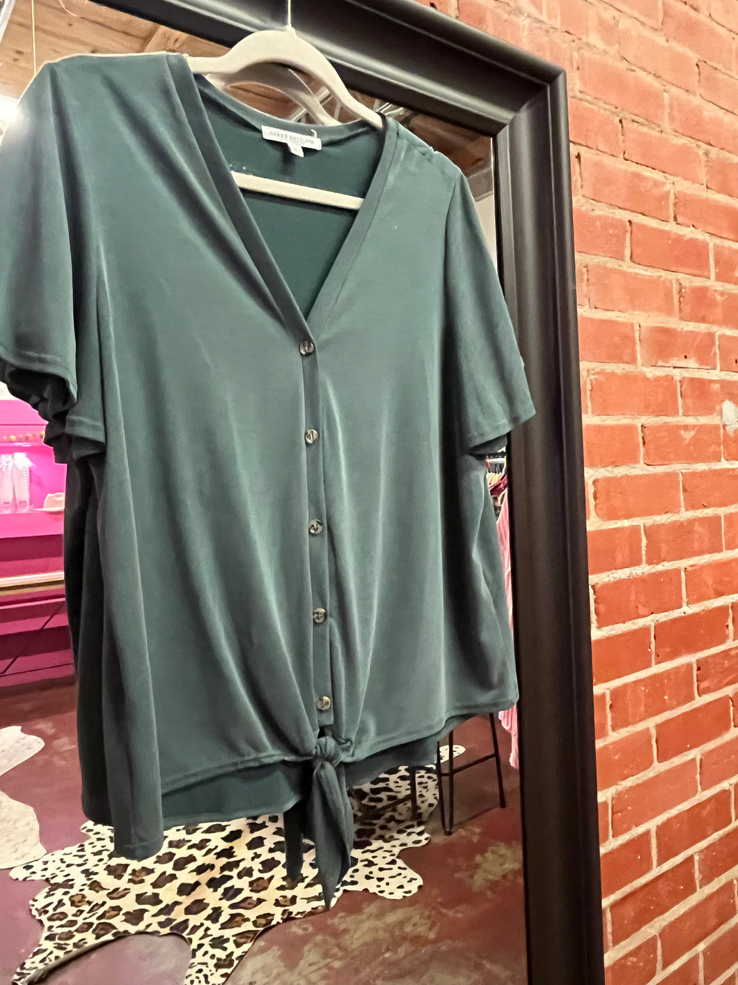 Green Green Envelope Womens Top, Large