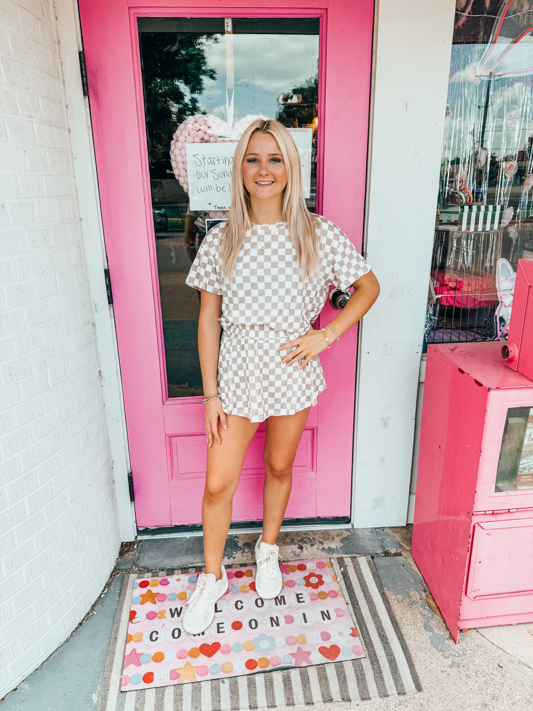 Checkered skort set